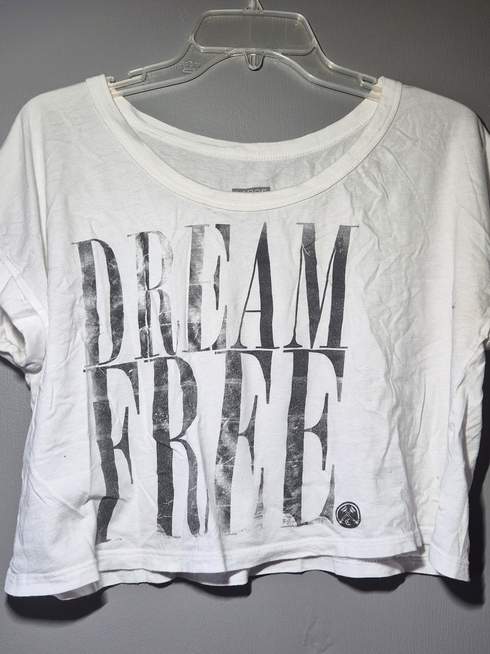 White DREAM FREE Graphic Crop Top